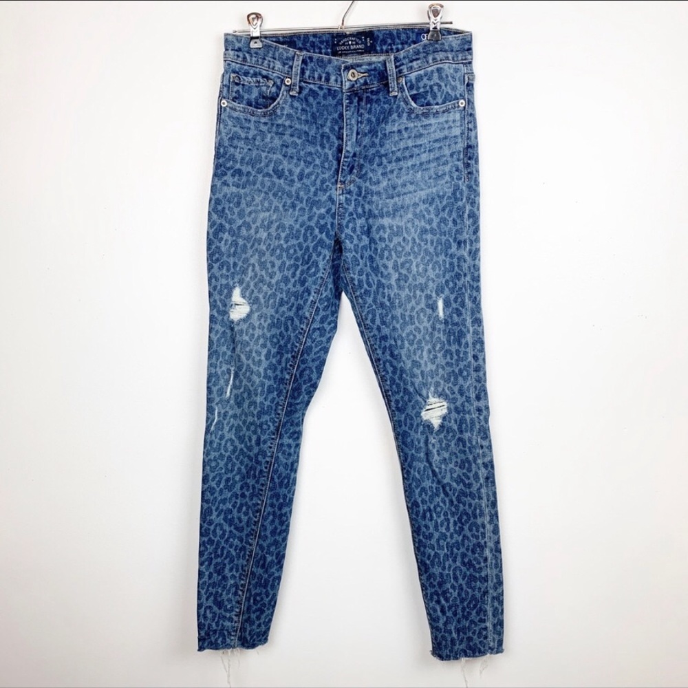 LUCKY BRAND BRIDGETTE CHEETAH SKINNY JEANS